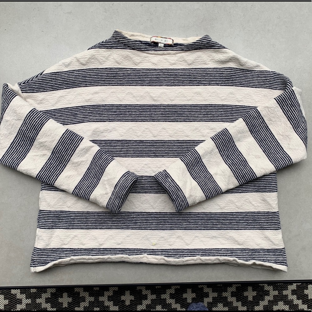 Anthropologie striped/textured sweatshirt